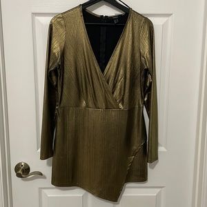 Womens gold long sleeve womens romper